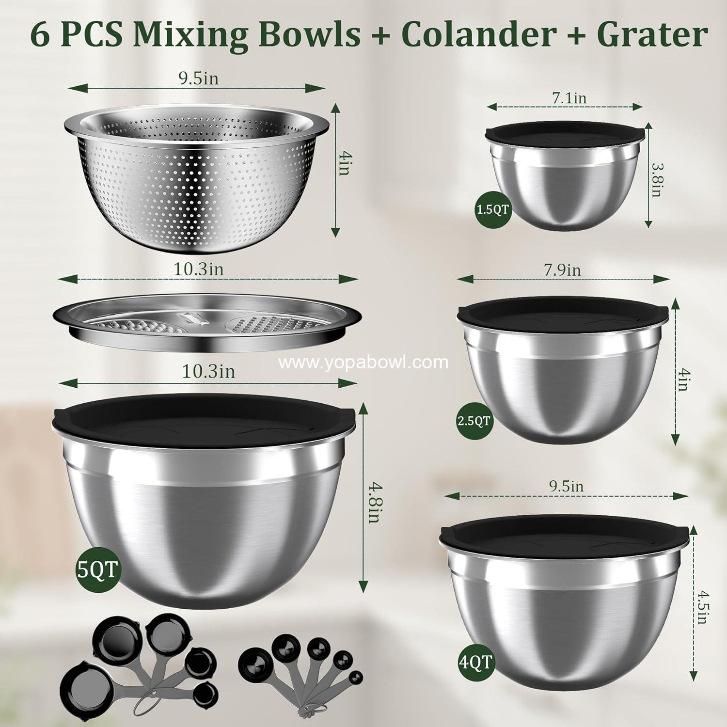 Wholesale Mixing Bowls with Lids Set, 16PC Stainless Steel Nesting Storage Bowls with Mixing Bowl, Colander, Strainer & Grater, Metal Salad Bowl for Kitchen Gadgets, Factory Wholesale Mixing Bowls with Lids Set, 16PC Stainless Steel Nesting Storage Bowls with Mixing Bowl, Colander, Strainer & Grater, Metal Salad Bowl for Kitchen Gadgets, Factory