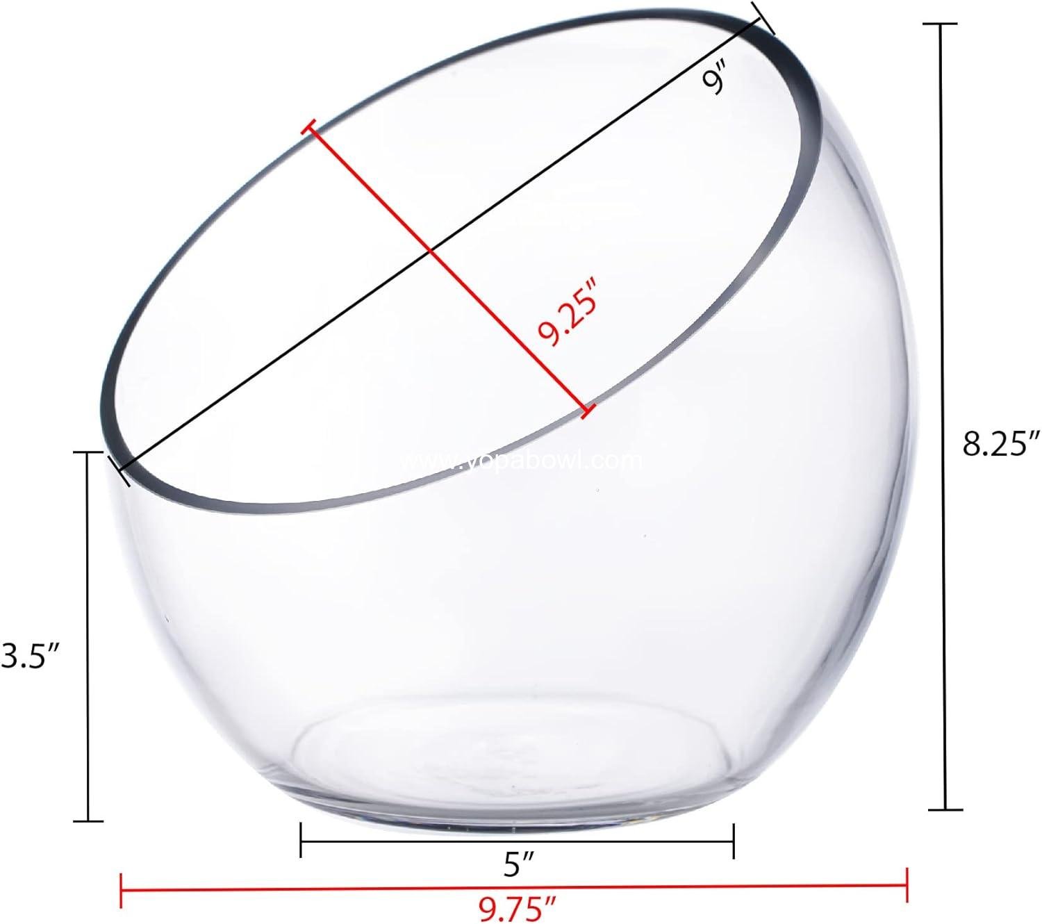 Wholesale Clear Glass Slant Cut Bubble Bowl - 8