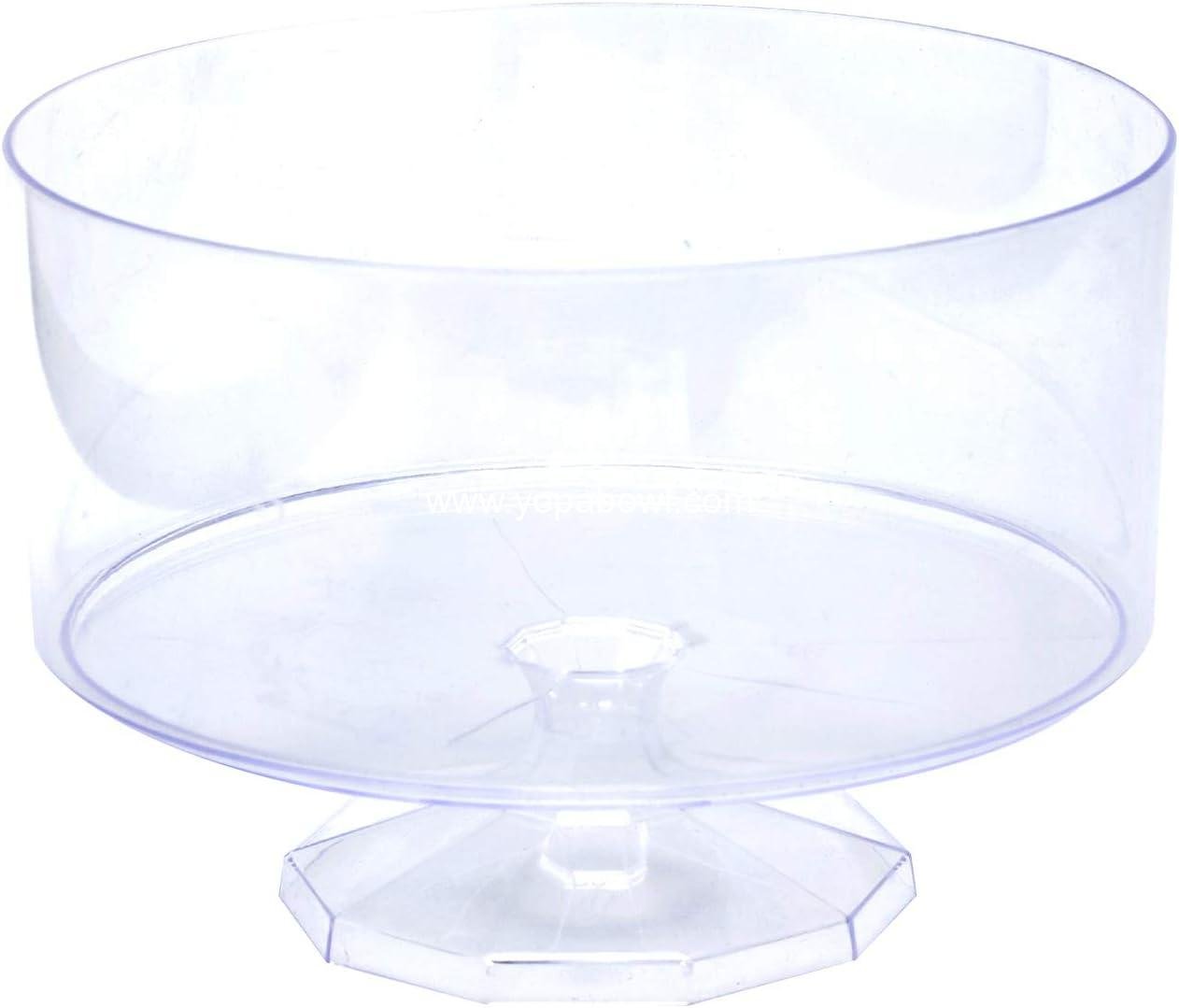 7.25" Clear Plastic Trifle Bowl Container Pedestal 5" Tall Dessert Container, BPA Free, Food Safe
