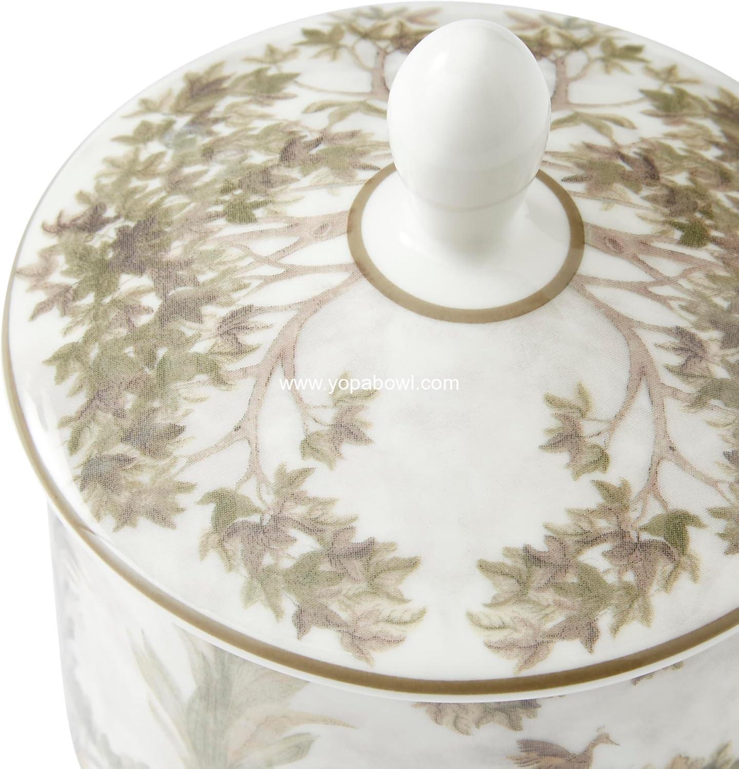 OEM Tall Trees 10oz Sugar Bowl with Lid - Enchanted Forest Design, Porcelain, Dishwasher and Microwave Safe for Tea and Coffee, Fabulous Gift, Home & Gathering Use, Factory OEM Tall Trees 10oz Sugar Bowl with Lid - Enchanted Forest Design, Porcelain, Dishwasher and Microwave Safe for Tea and Coffee, Fabulous Gift, Home & Gathering Use, Factory