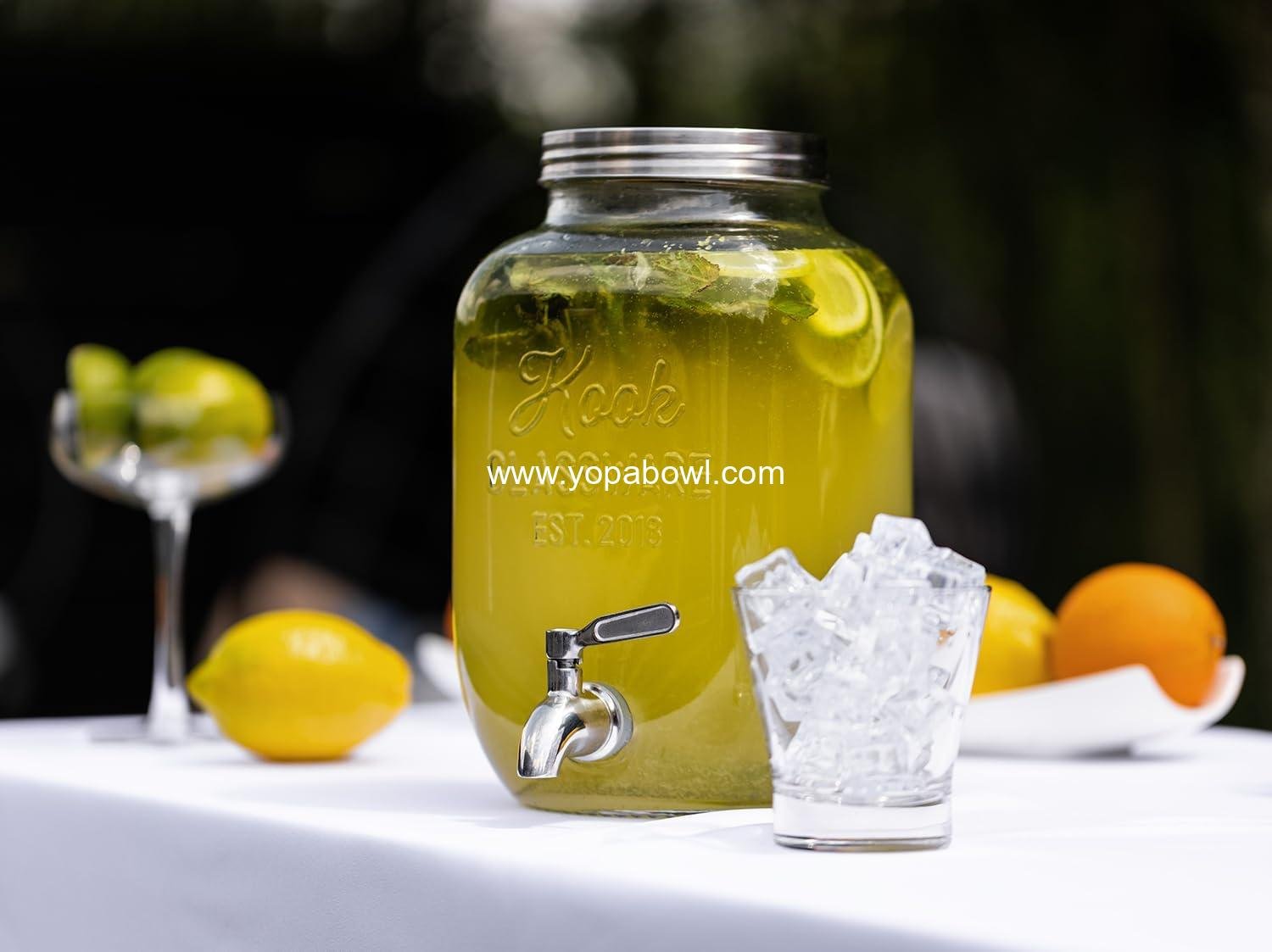 Wholesale Clear Mason Jar Drink Dispenser with Leak-Proof Stainless Steel Spigot, 1 Gallon Beverage Storage for Water, Iced Tea, Sangria, Lemonade, Silver, OEM Factory Wholesale Clear Mason Jar Drink Dispenser with Leak-Proof Stainless Steel Spigot, 1 Gallon Beverage Storage for Water, Iced Tea, Sangria, Lemonade, Silver, OEM Factory