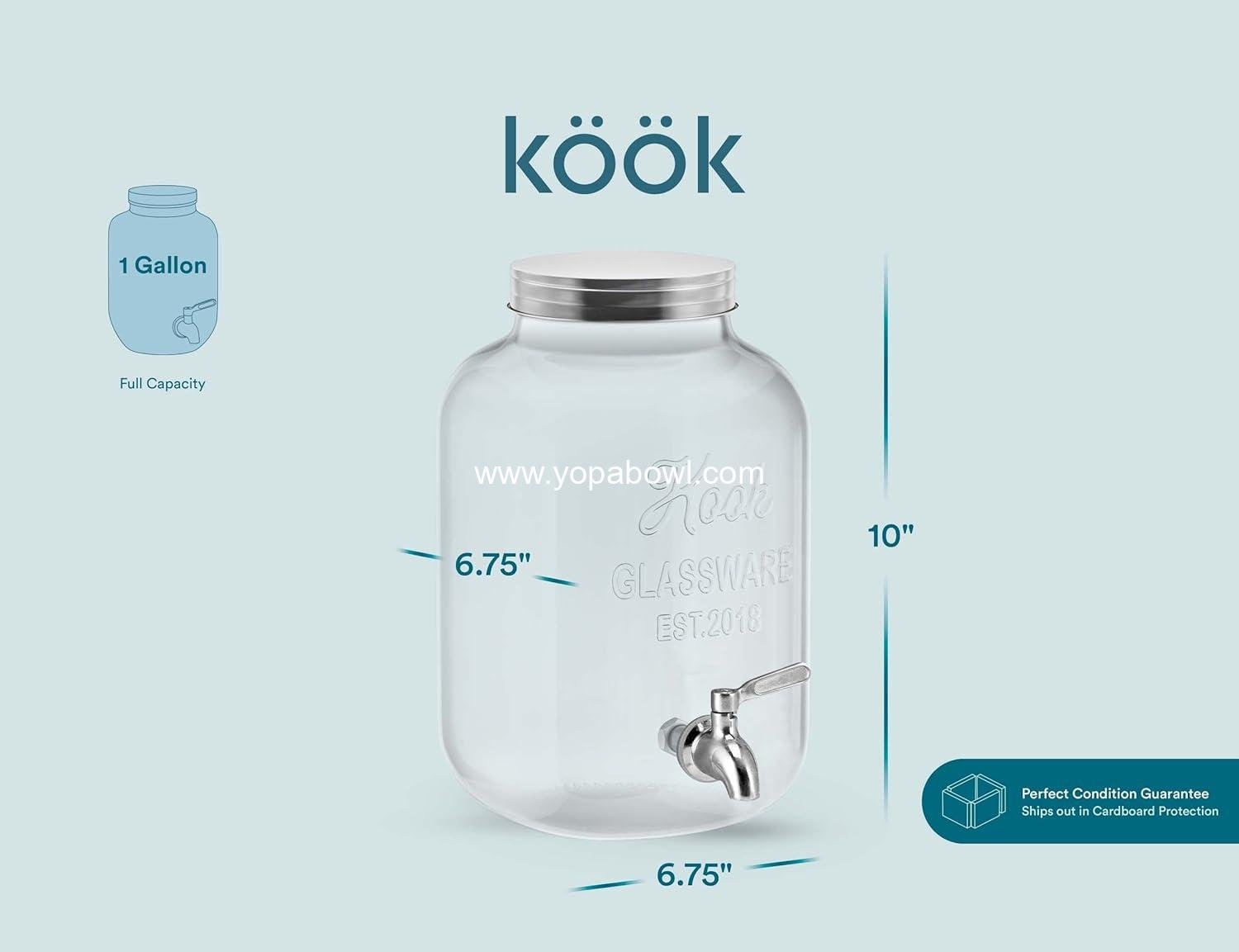 Wholesale Clear Mason Jar Drink Dispenser with Leak-Proof Stainless Steel Spigot, 1 Gallon Beverage Storage for Water, Iced Tea, Sangria, Lemonade, Silver, OEM Factory Wholesale Clear Mason Jar Drink Dispenser with Leak-Proof Stainless Steel Spigot, 1 Gallon Beverage Storage for Water, Iced Tea, Sangria, Lemonade, Silver, OEM Factory