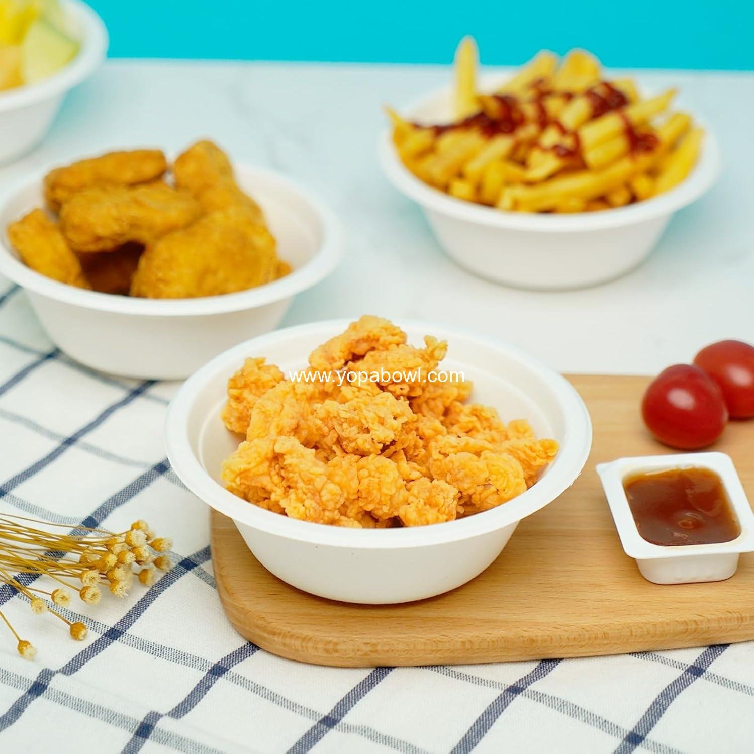 Wholesale 200 Count 12 oz Biodegradable Paper Bowls, Disposable Heavy Duty Bagasse Bowls for Snacks, Soup, and Salads, White Factory