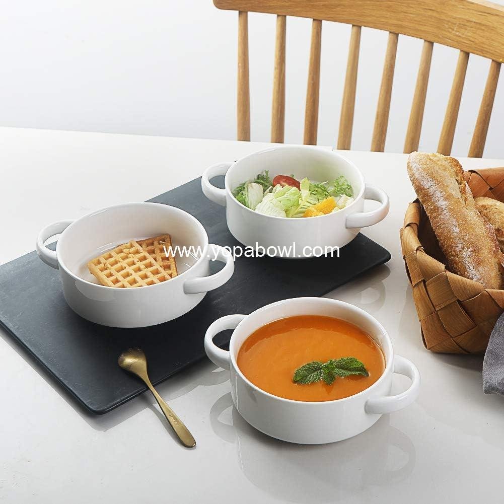 Wholesale Ceramic Soup Bowls with Double Handles, 20 Oz Stackable Bowls for French Onion Soup, Cereal, Pot Pies, Stew, Chili, Pasta, Set of 4, White - Factory Wholesale Ceramic Soup Bowls with Double Handles, 20 Oz Stackable Bowls for French Onion Soup, Cereal, Pot Pies, Stew, Chili, Pasta, Set of 4, White - Factory