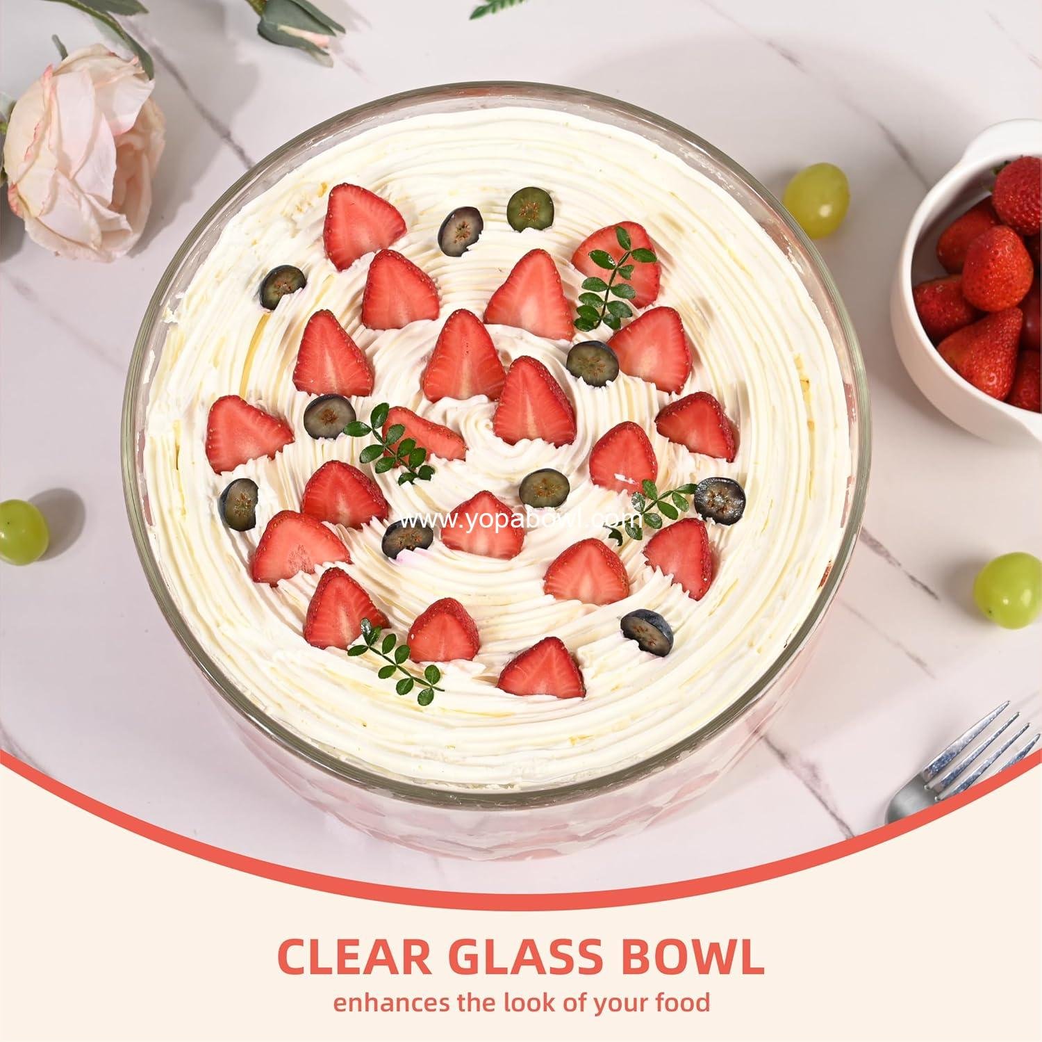 Wholesale Glass Salad Bowl with Lid, 9.8