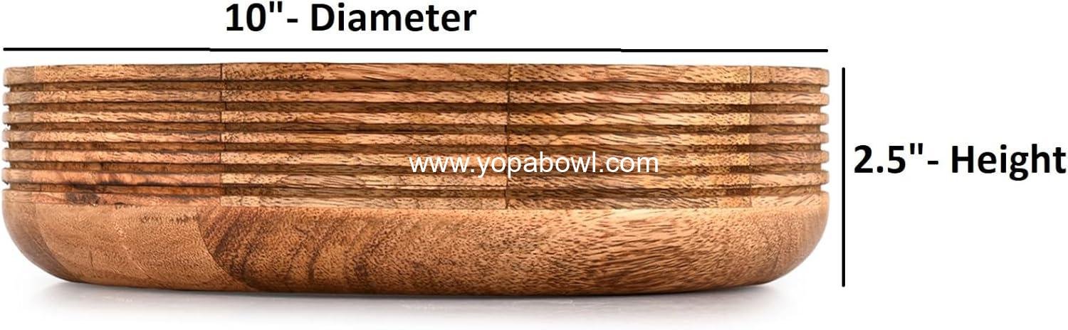 Wholesale Mango Wood Serving Bowl - Antique Handmade Fruit and Salad Bowl, 10