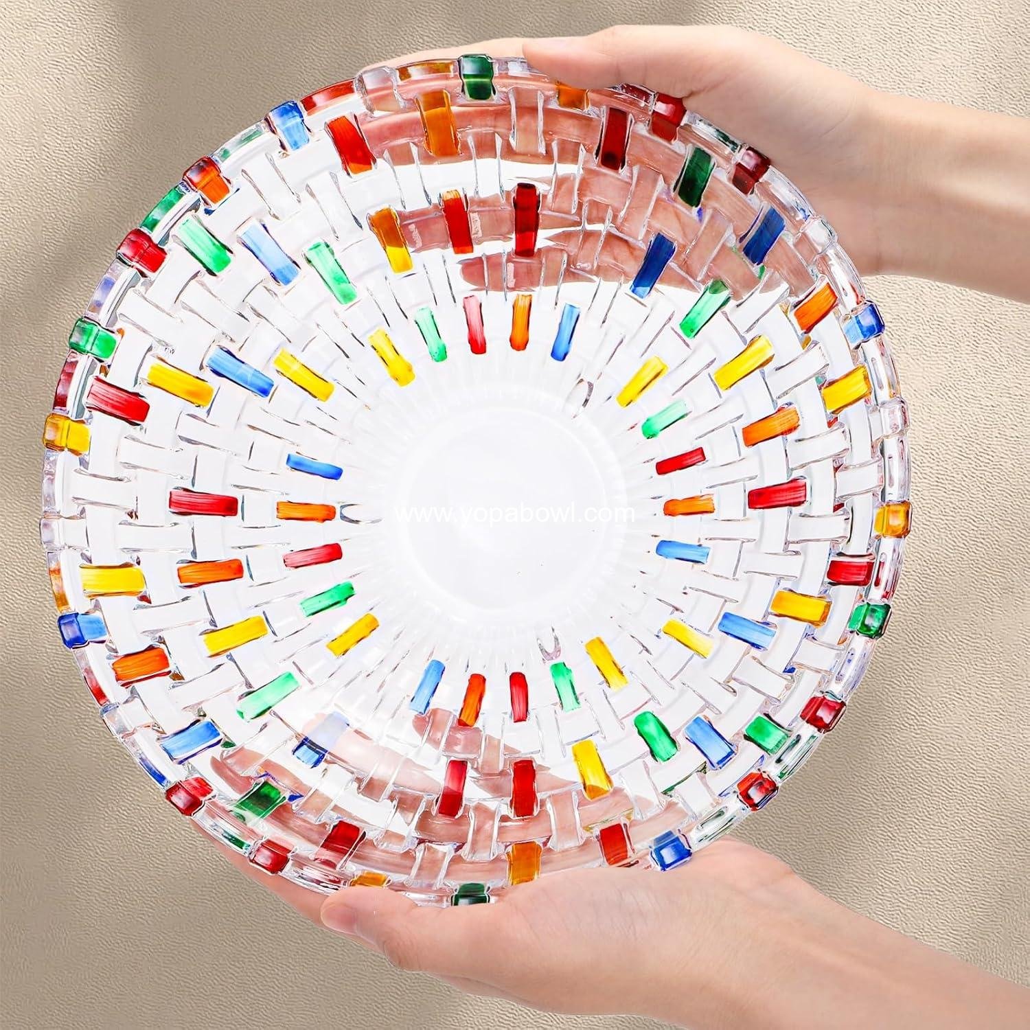 Wholesale 2 Pack Colorful Crystal Glass Fruit Bowls, 10