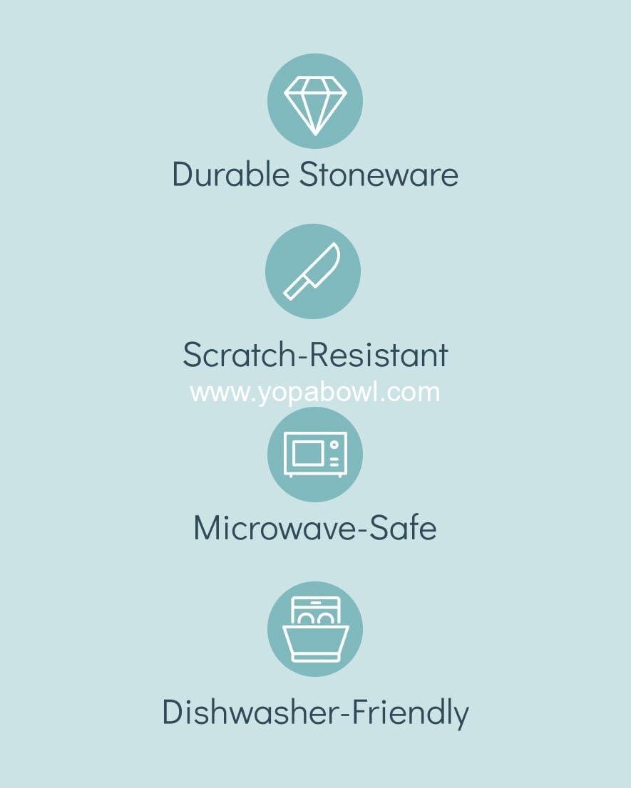 Wholesale 32 Piece Dinnerware Set for 8 - Modern Stoneware, Scratch Resistant and Dishwasher Safe - Ceramic Plates and Bowls in Black and Petrol Blue - Factory