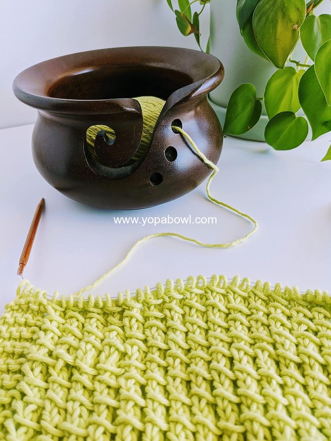 OEM Premium Mango Wood Yarn Bowl with Holes - Knitting and Crochet Supplies for Relaxation & Stress Relief - Factory