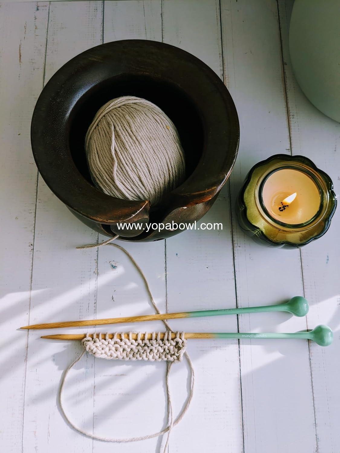 OEM Premium Mango Wood Yarn Bowl with Holes - Knitting and Crochet Supplies for Relaxation & Stress Relief - Factory