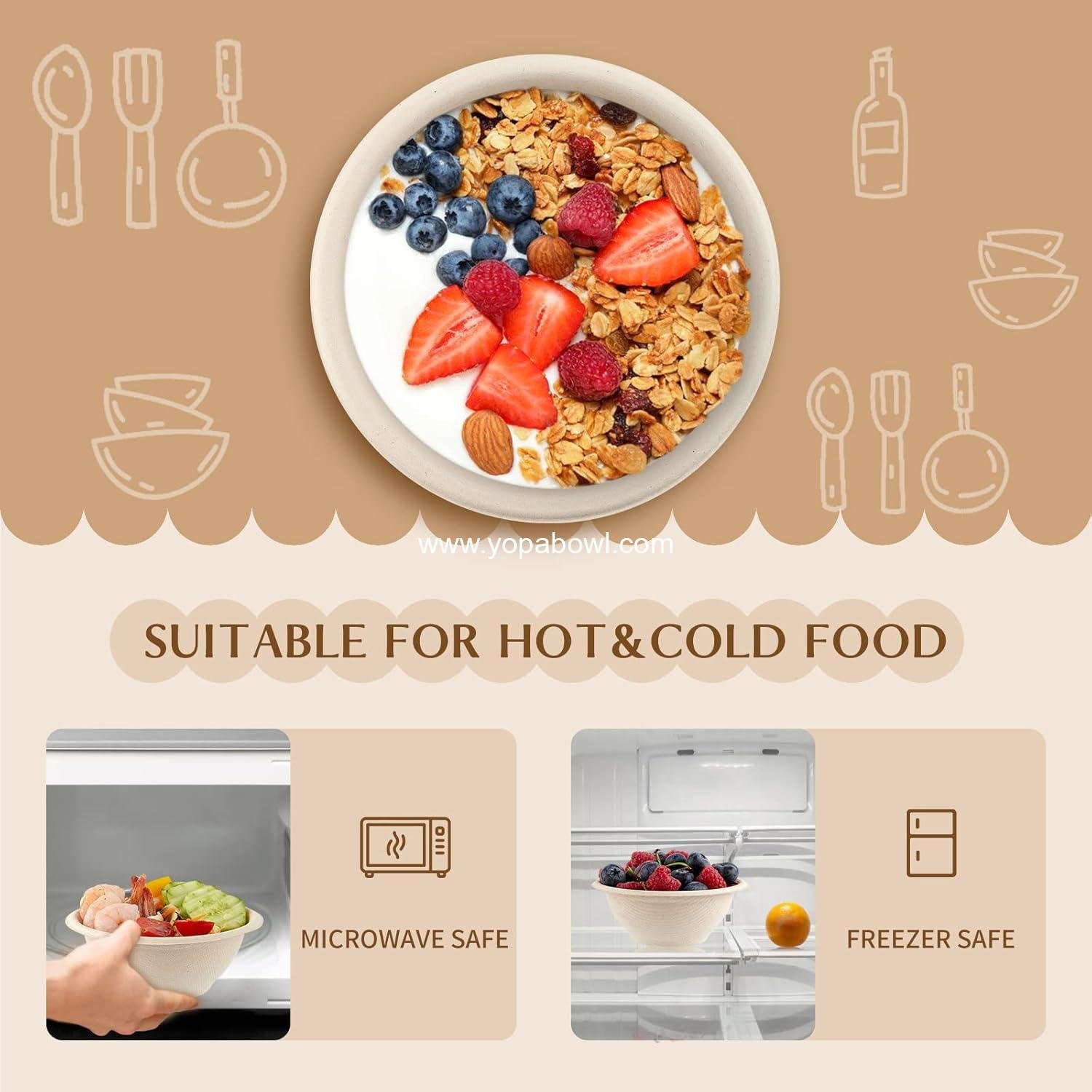 Wholesale 150 Pack 8 oz Compostable Paper Bowls - Biodegradable Bowls for Ice Cream, Desserts, Salads, Pet Food - Factory Wholesale 150 Pack 8 oz Compostable Paper Bowls - Biodegradable Bowls for Ice Cream, Desserts, Salads, Pet Food - Factory