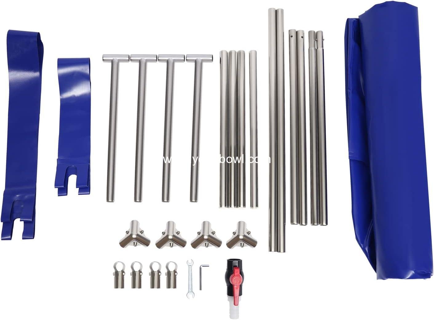 Wholesale Foldable Above Ground Fish Pond, Steel Frame Koi Breeding Pool with Drain Valve, Blue Aquarium Water Tank, Portable Storage Solution, Factory