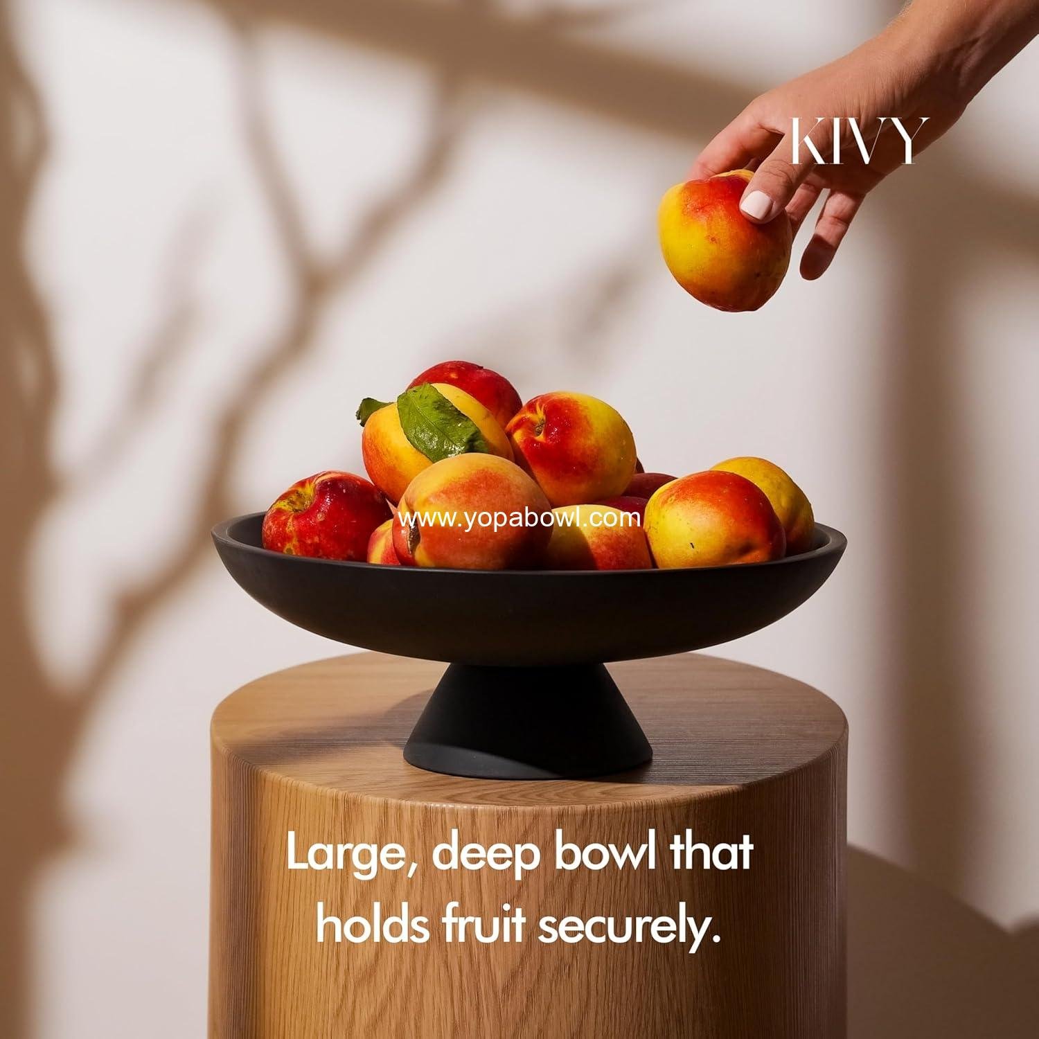 Wholesale Large Black Concrete Fruit Bowl for Kitchen Counter - Modern Decorative Pedestal Bowl for Home Decor - Entryway Key Holder - Stylish Fruit Basket - Factory