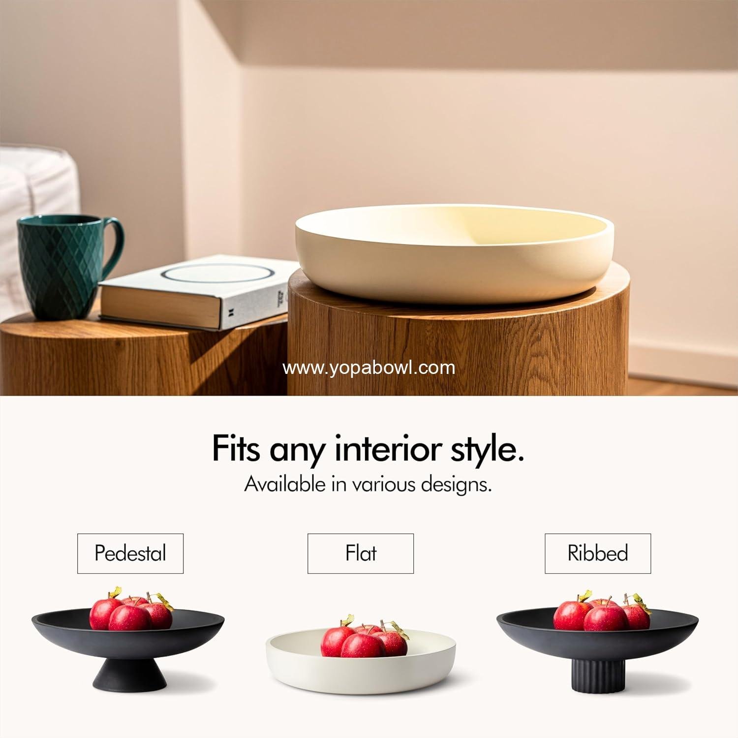Wholesale Large Black Concrete Fruit Bowl for Kitchen Counter - Modern Decorative Pedestal Bowl for Home Decor - Entryway Key Holder - Stylish Fruit Basket - Factory