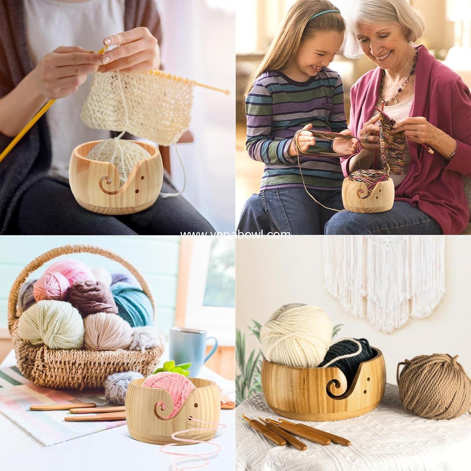 Wholesale Wood Yarn Bowl - Knitting and Crocheting Accessories, Craft Gift for Moms (Wood Color) - Manufacturer Wholesale Wood Yarn Bowl - Knitting and Crocheting Accessories, Craft Gift for Moms (Wood Color) - Manufacturer