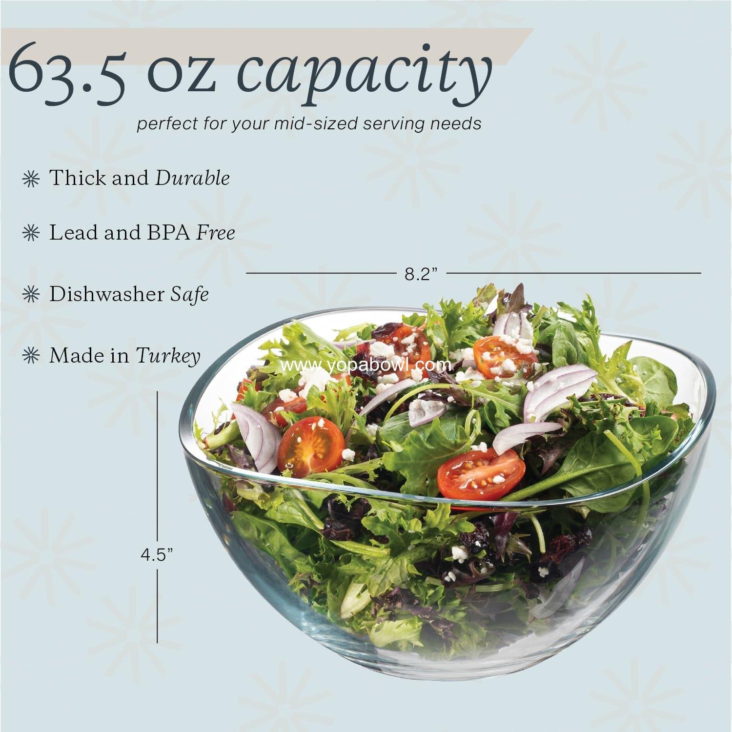 Wholesale Beautiful Wavy Design Serving Bowl, 63.5 oz Large Salad Bowl for Parties and Everyday Use, Elegant Bowl for Salads, Pasta, Fruit, Microwave and Dishwasher Safe, Factory