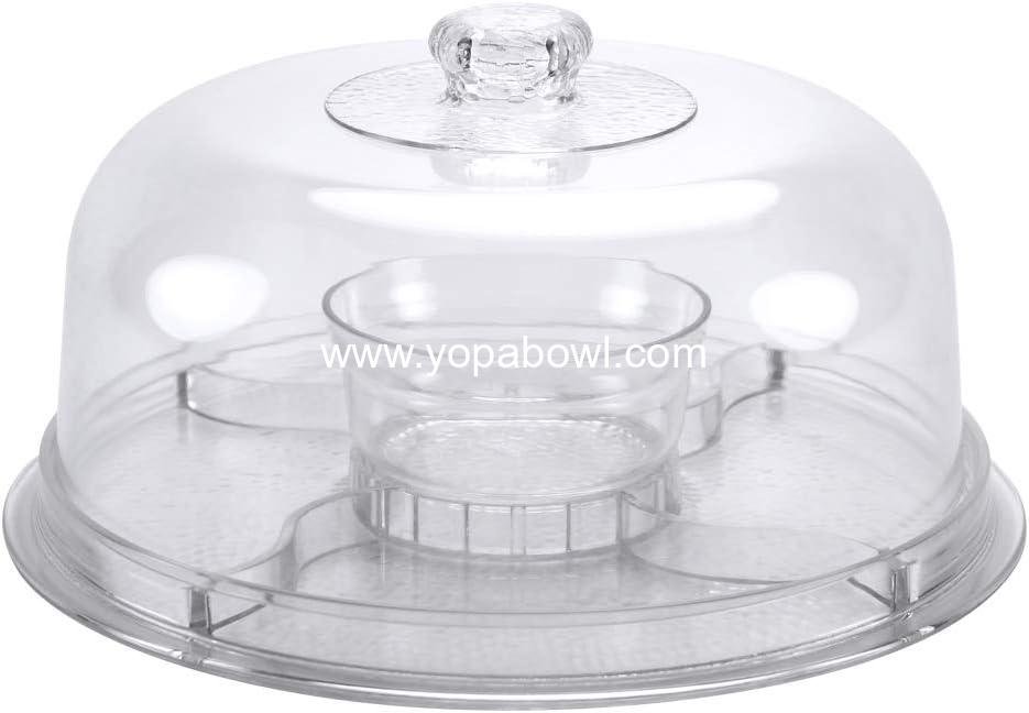 OEM 6-in-1 Cake Stand with Dome Cover, Multi-Purpose Serving Platter, Punch Bowl, and Dessert Tray, BPA Free, Wholesale Factory