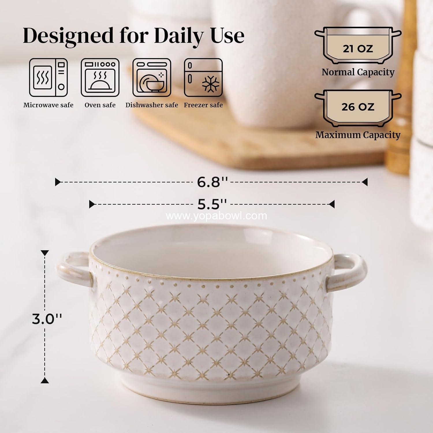 Wholesale Oven Safe French Onion Soup Bowls, 26 oz Large Ceramic Bowls for Chili and Beef Stew, Set of 4, Microwave & Dishwasher Safe, Factory Wholesale Oven Safe French Onion Soup Bowls, 26 oz Large Ceramic Bowls for Chili and Beef Stew, Set of 4, Microwave & Dishwasher Safe, Factory