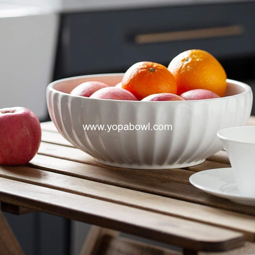 Wholesale 9.8'' Pumpkin-Shaped Serving Bowls, 86 oz Large Salad Dishes, Set of 2 for Christmas, Entertaining, Kitchen, Dinner, Banquet, Housewarming Gift, Soft White Factory