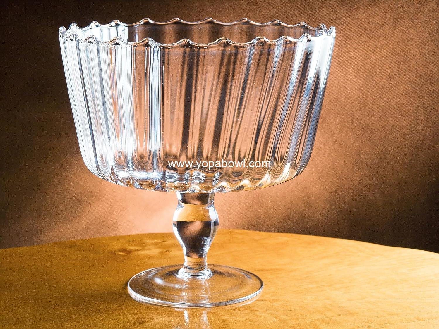 Wholesale Large Glass Trifle Bowl with Scallop Design - 9