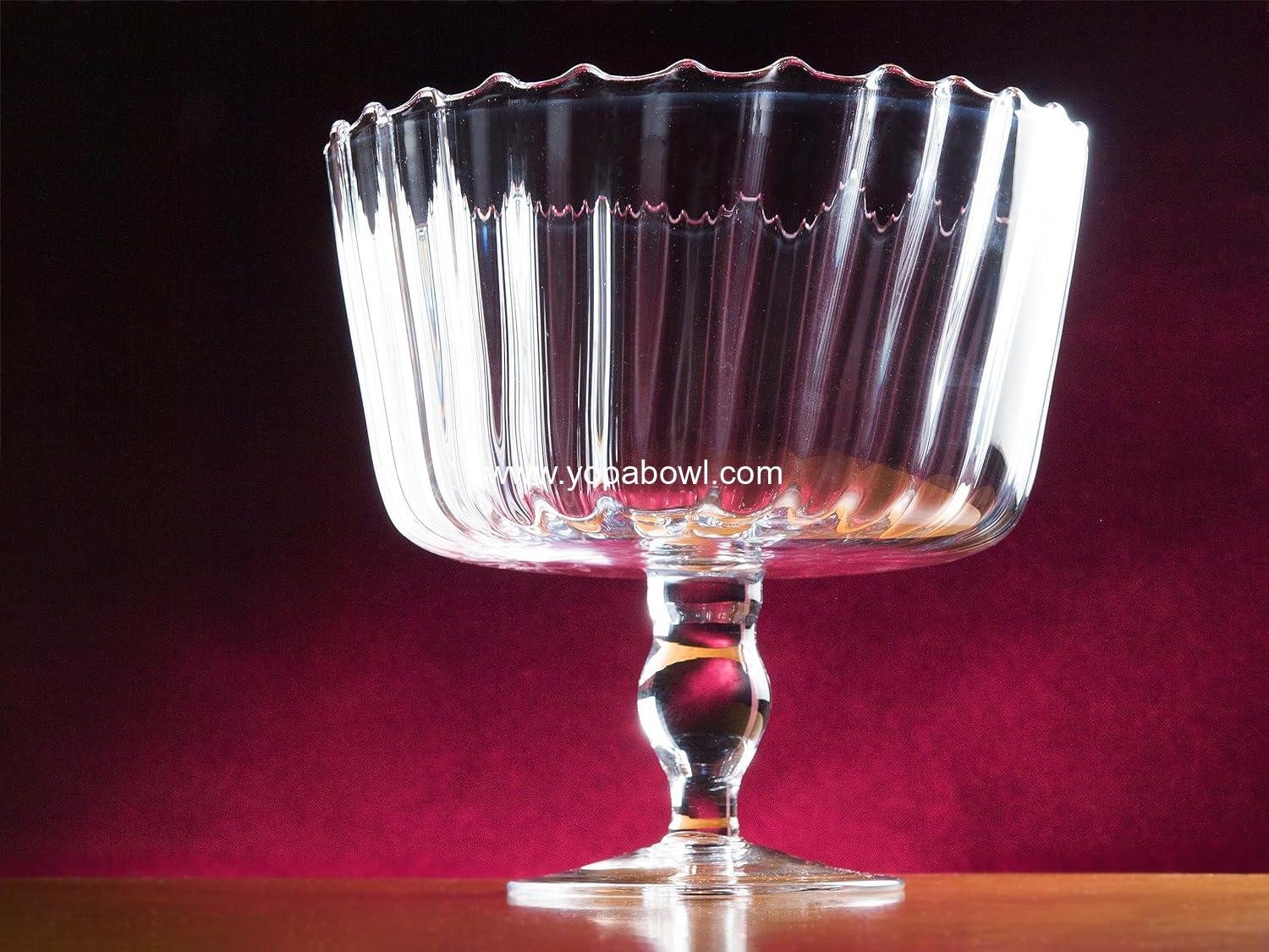 Wholesale Large Glass Trifle Bowl with Scallop Design - 9