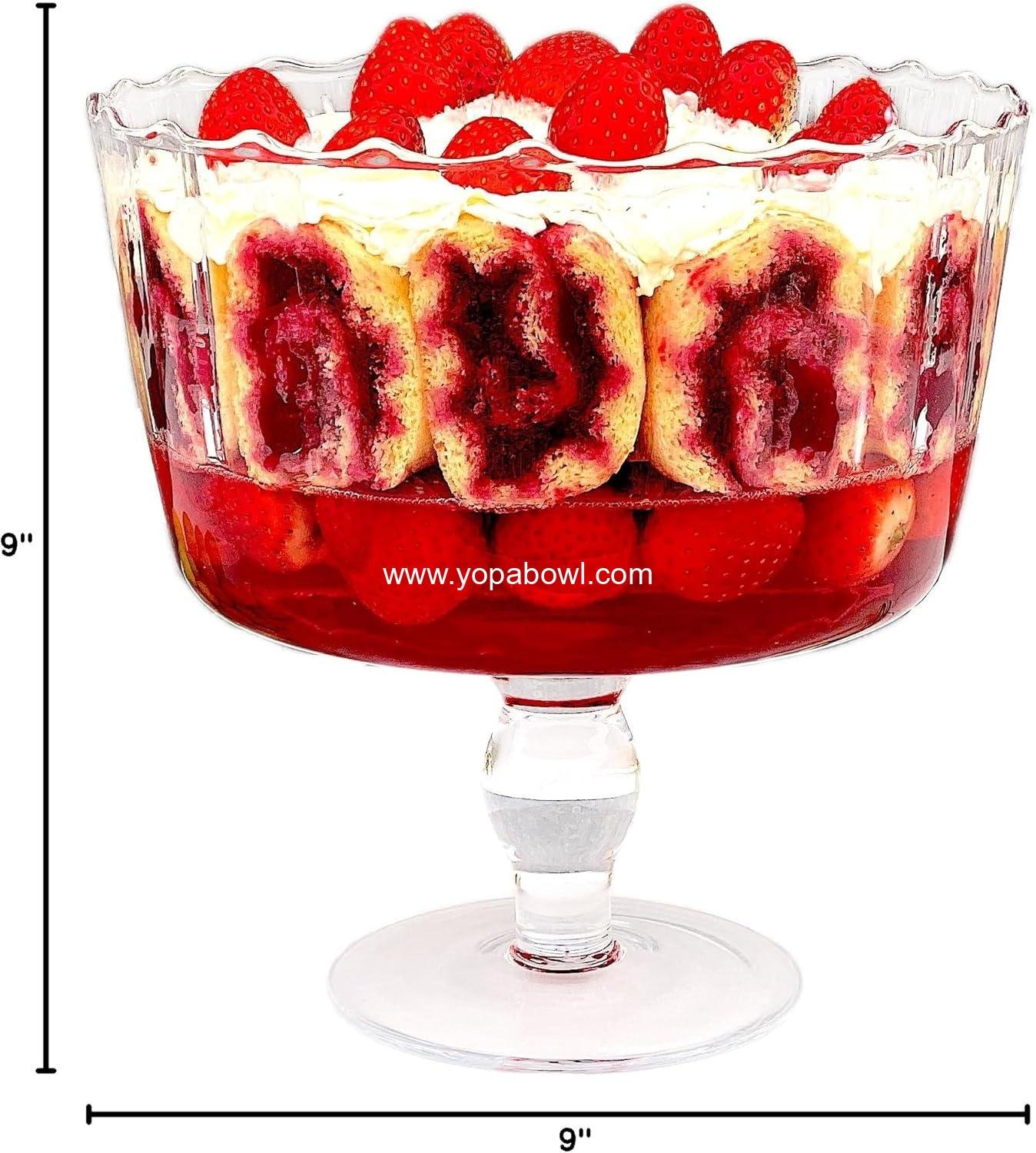 Wholesale Large Glass Trifle Bowl with Scallop Design - 9