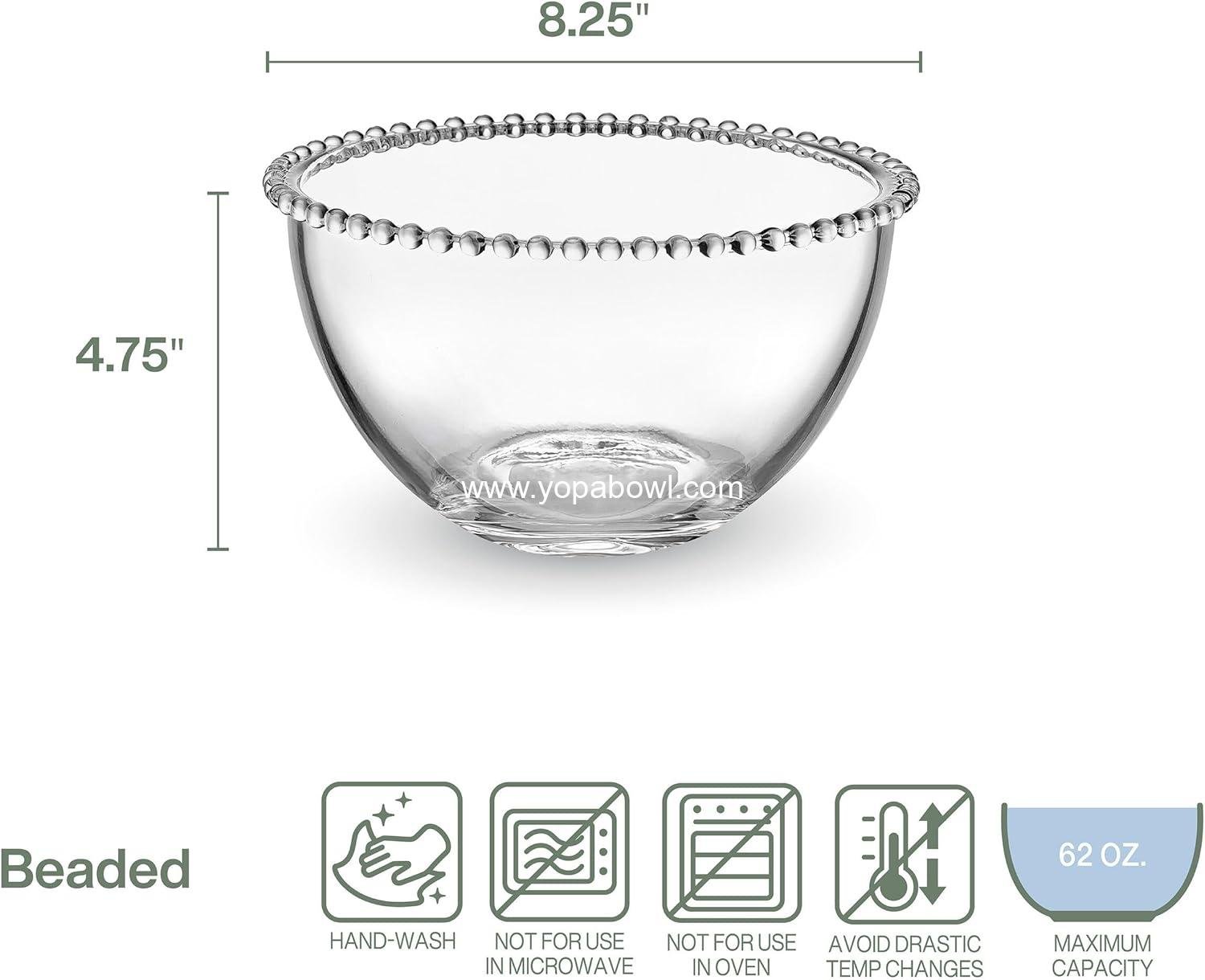 Wholesale Beaded Glass Fruit Salad Bowl, 8.25 Inch - Manufacturer Wholesale Beaded Glass Fruit Salad Bowl, 8.25 Inch - Manufacturer