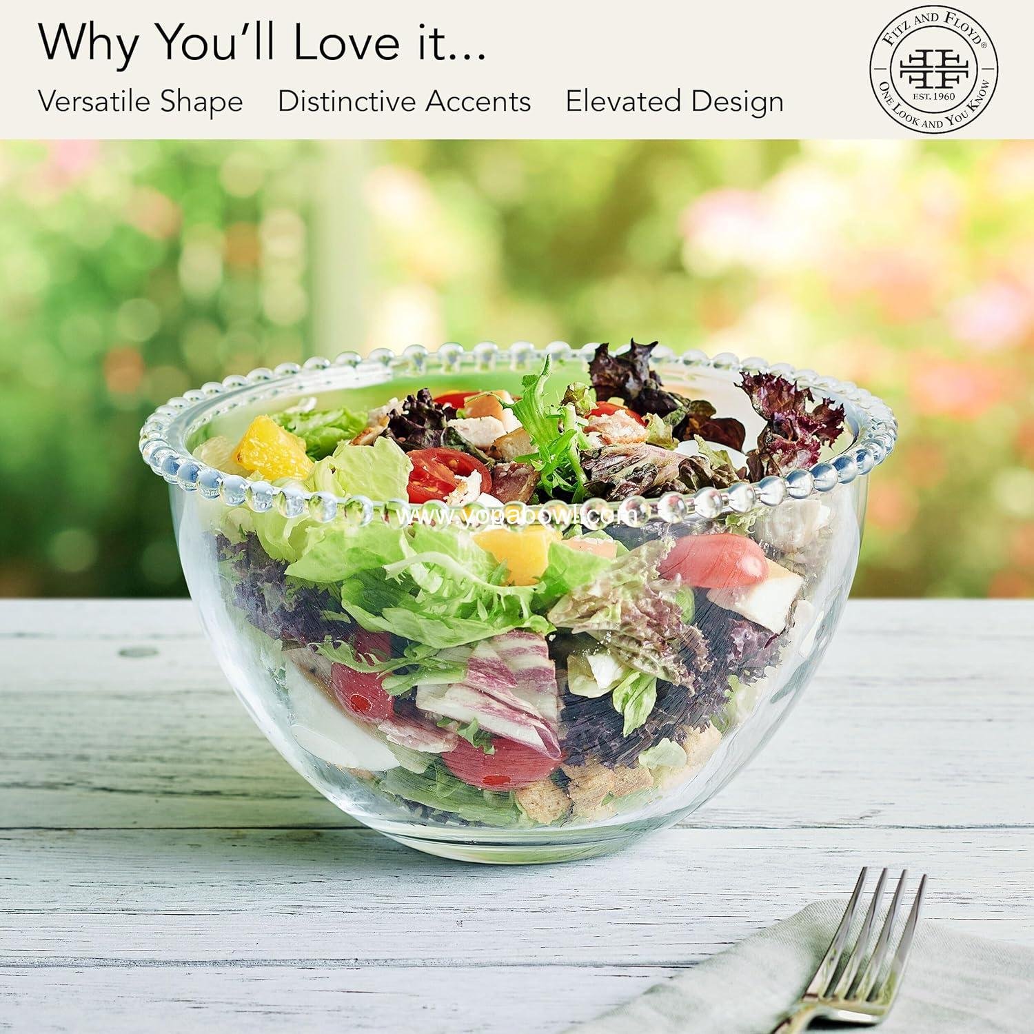 Wholesale Beaded Glass Fruit Salad Bowl, 8.25 Inch - Manufacturer Wholesale Beaded Glass Fruit Salad Bowl, 8.25 Inch - Manufacturer