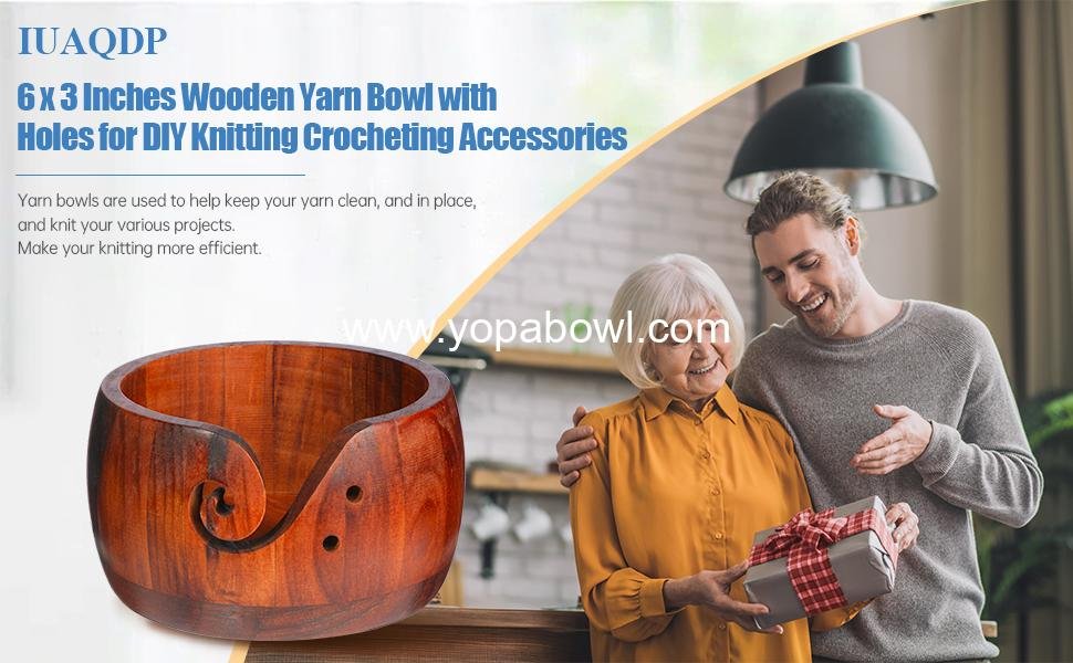 Wholesale Handmade Wooden Yarn Bowl for Crocheting and Knitting Round Storage Basket with Holes, 6 Wholesale Handmade Wooden Yarn Bowl for Crocheting and Knitting Round Storage Basket with Holes, 6