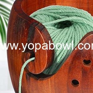 Wholesale Handmade Wooden Yarn Bowl for Crocheting and Knitting Round Storage Basket with Holes, 6 Wholesale Handmade Wooden Yarn Bowl for Crocheting and Knitting Round Storage Basket with Holes, 6
