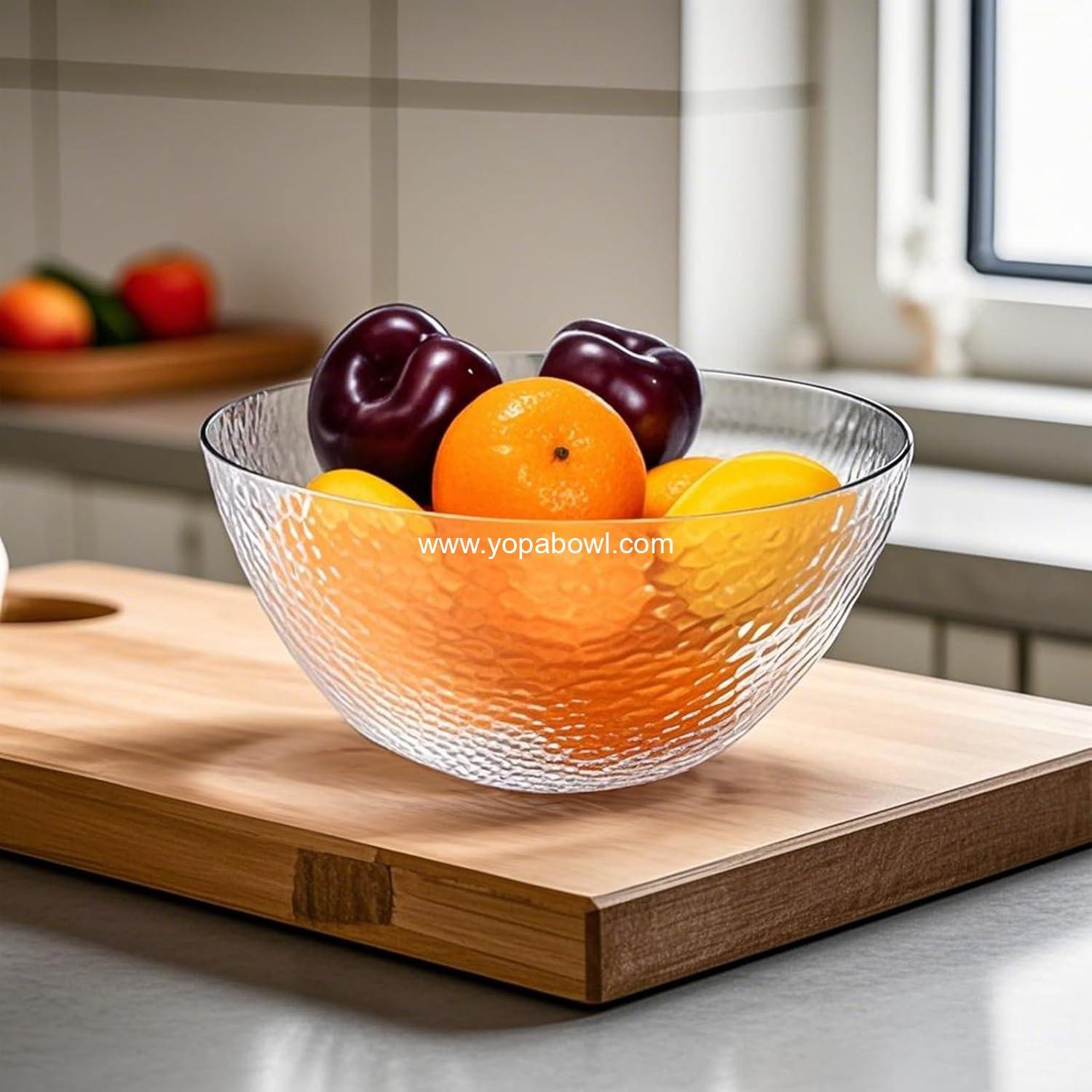Wholesale 4 Pack Clear Plastic Serving Bowls, 135 OZ Large Round Disposable and Reusable Salad Mixing Bowls, 10 Inch Buffet Containers for Catering, Parties, Snacks, Popcorn, Fruit, Chips, and Salad Factory
