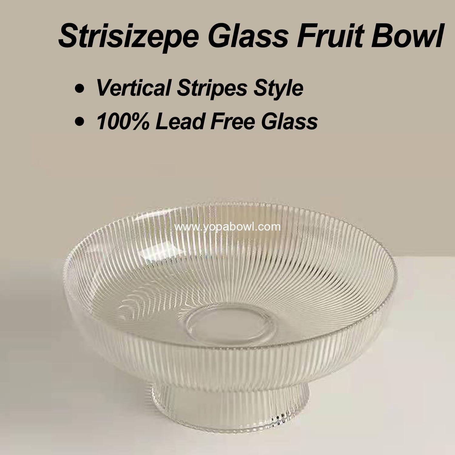 Wholesale Decorative Glass Fruit Bowl, Pedestal Bowl for Table Décor and Kitchen Counter (Clear) - Factory