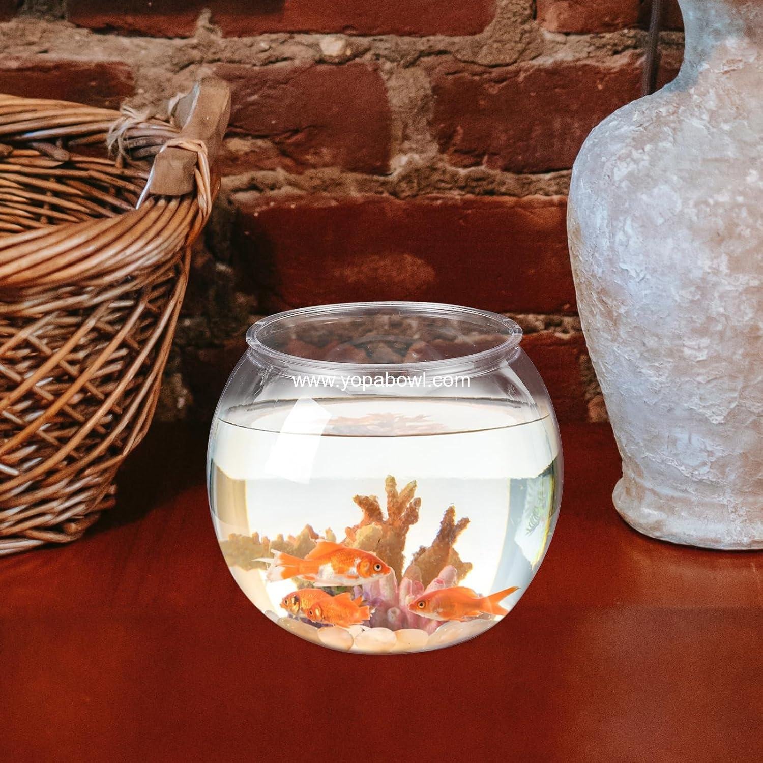 Wholesale Clear Fish Bowl for Small Betta and Goldfish, Round Desktop Aquarium for Home Decor, 8-inch Diameter, Factory
