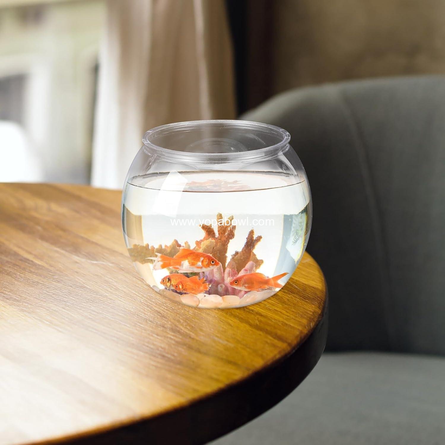 Wholesale Clear Fish Bowl for Small Betta and Goldfish, Round Desktop Aquarium for Home Decor, 8-inch Diameter, Factory