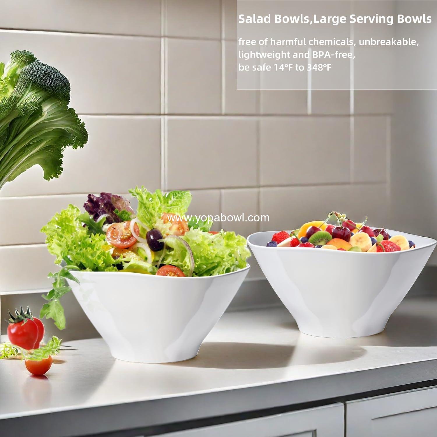 Wholesale 10-inch Unbreakable Plastic Salad Bowls, 114 oz, for Fruits and Entertaining, Microwave & Dishwasher Safe, BPA-free, Set of 2, Factory Wholesale 10-inch Unbreakable Plastic Salad Bowls, 114 oz, for Fruits and Entertaining, Microwave & Dishwasher Safe, BPA-free, Set of 2, Factory