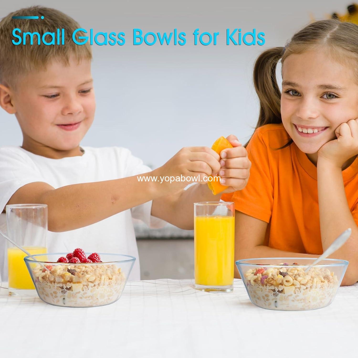 Wholesale 25oz Flat Bottom Small Glass Bowls Set of 4, 6in Clear Cereal Bowls, 0.8L Shallow Glass Bowls for Kitchen, Microwave, Oven Safe, Factory