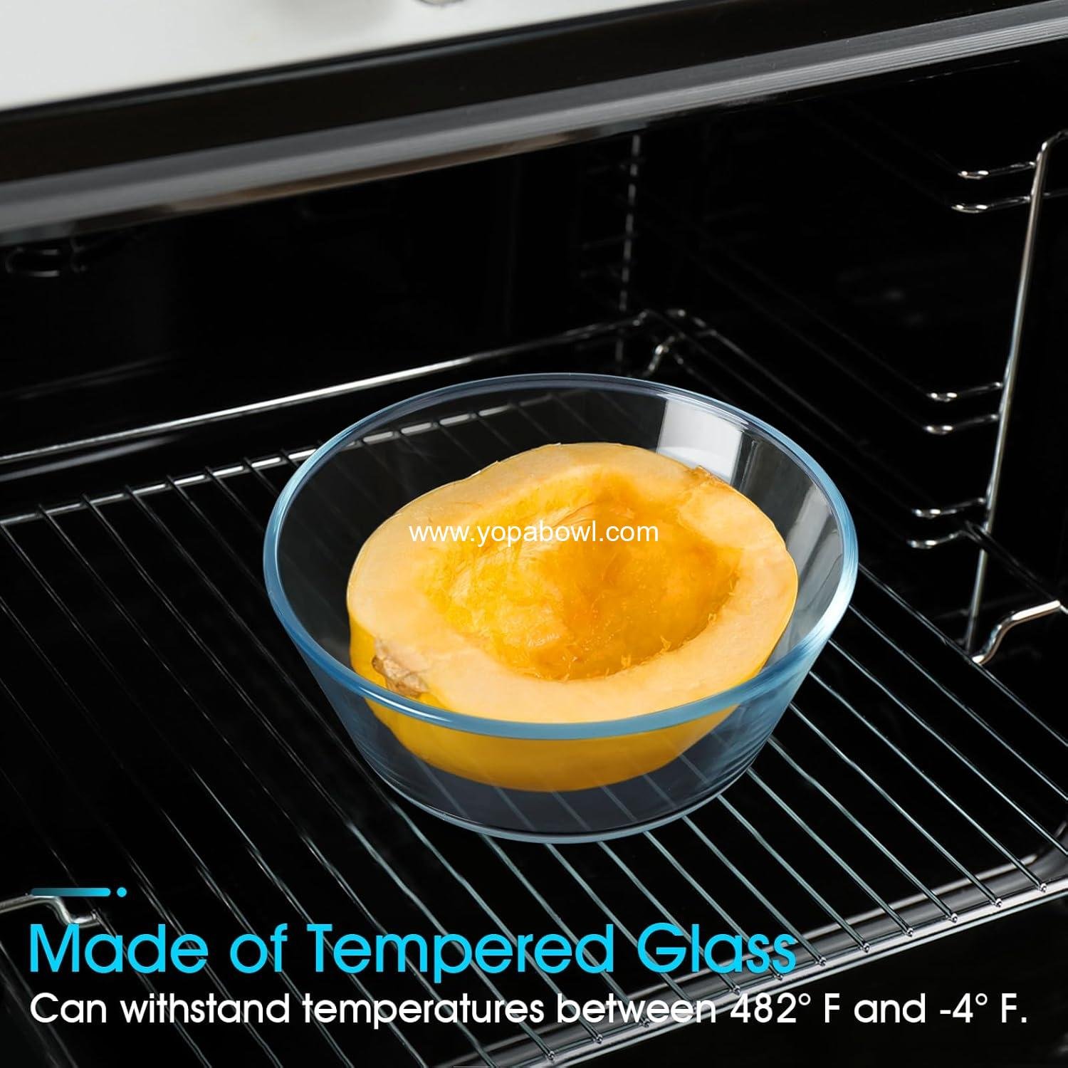 Wholesale 25oz Flat Bottom Small Glass Bowls Set of 4, 6in Clear Cereal Bowls, 0.8L Shallow Glass Bowls for Kitchen, Microwave, Oven Safe, Factory