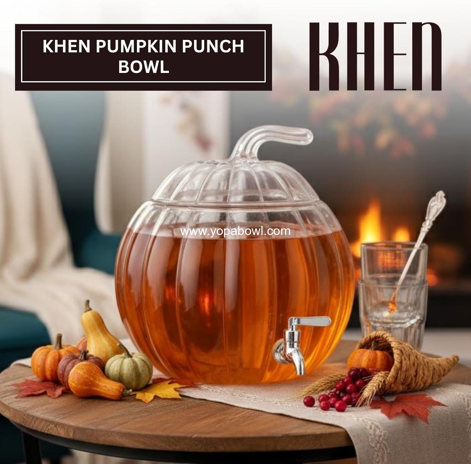 Wholesale Glass Pumpkin Drink Dispenser 2 Gallon | Thanksgiving & Winter Beverage Server with Spigot | Clear Pumpkin Punch Bowl for Parties, Harvest Gatherings, Kitchen Bar & Holiday Drink Station Factory