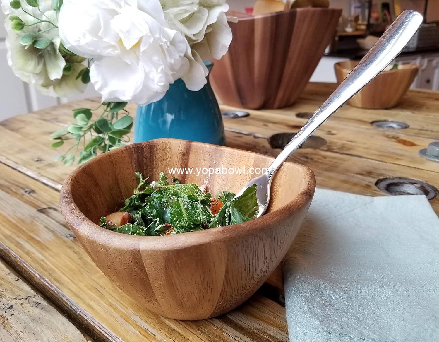 Wholesale Acacia Wave Serving Bowl for Fruits or Salads, 6