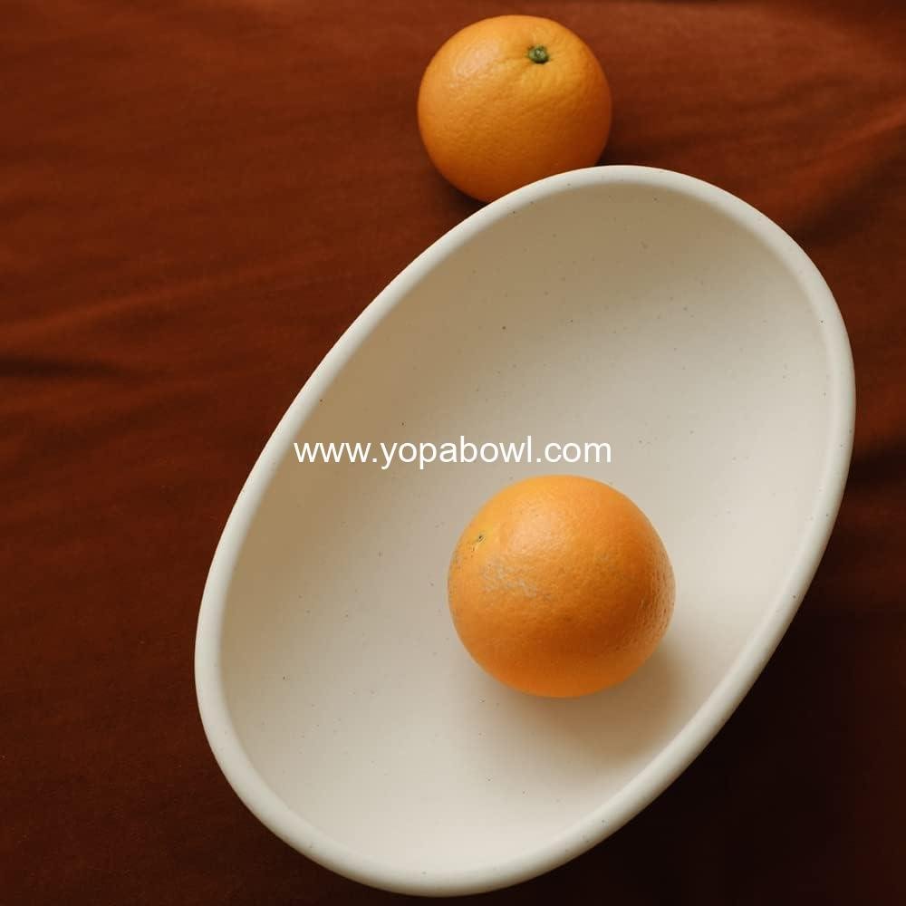 Wholesale Three-Legs Ceramic Fruit Bowl for Kitchen Counter, 10-inch Oval Decorative Bowl for Table Décor, Large Bowl for Breads (Matte Crème) Factory Wholesale Three-Legs Ceramic Fruit Bowl for Kitchen Counter, 10-inch Oval Decorative Bowl for Table Décor, Large Bowl for Breads (Matte Crème) Factory