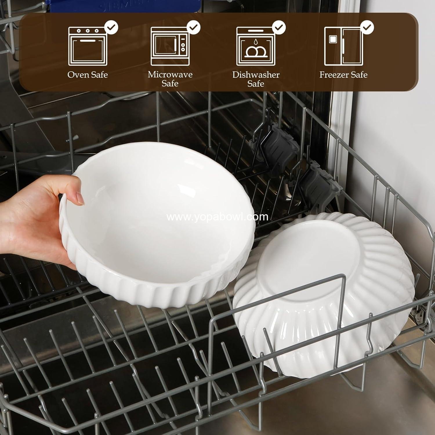 Wholesale 50oz Ceramic Salad Bowls Set, 2 Pack for Entertaining, Cooking, and Baking, Microwavable Factory