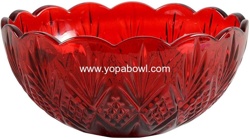 Godinger Serving Bowl, Glass Bowl, Festive Bowl for Salads, Fruits & Centerpieces, Dublin Collection, 6.5in