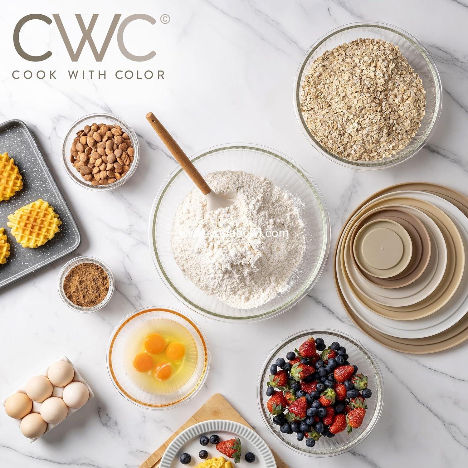 OEM 12-Pc Glass Mixing Bowl Set with Lids – Borosilicate Nesting Bowls for Cooking, Baking, Meal Prep, Fluted Brown Factory