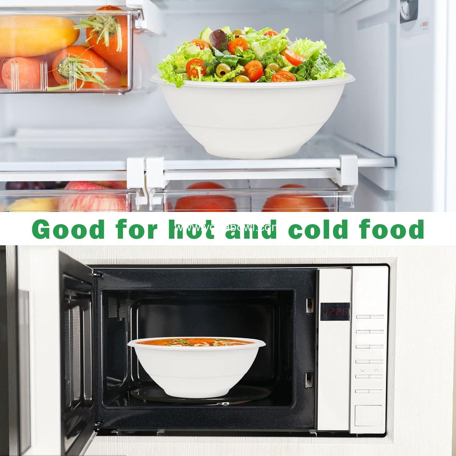 Wholesale 40oz Large Disposable Paper Bowls, 100 Pack Heavy Duty Compostable Sugarcane Bowls for Cereal, Salads, Hot & Cold Food - Factory