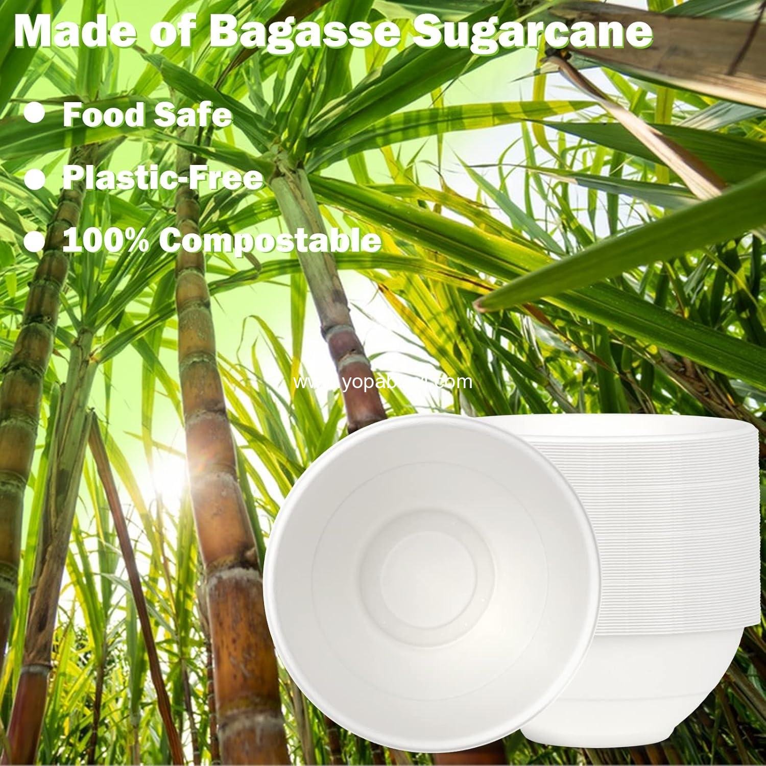 Wholesale 40oz Large Disposable Paper Bowls, 100 Pack Heavy Duty Compostable Sugarcane Bowls for Cereal, Salads, Hot & Cold Food - Factory