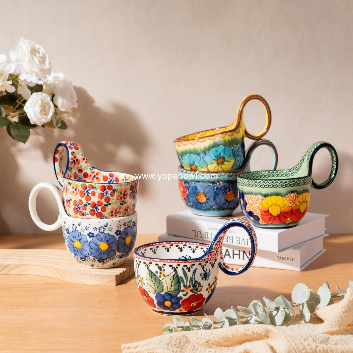 OEM Handmade Ceramic Soup Bowl, Plate, and Spoon Set - Hand Painted Cereal Bowl, Ideal for Soup, Ice Cream, Snacks, and Stew, Gift Box Included, Dishwasher & Microwave Safe, Glazed Green, Wholesale Factory