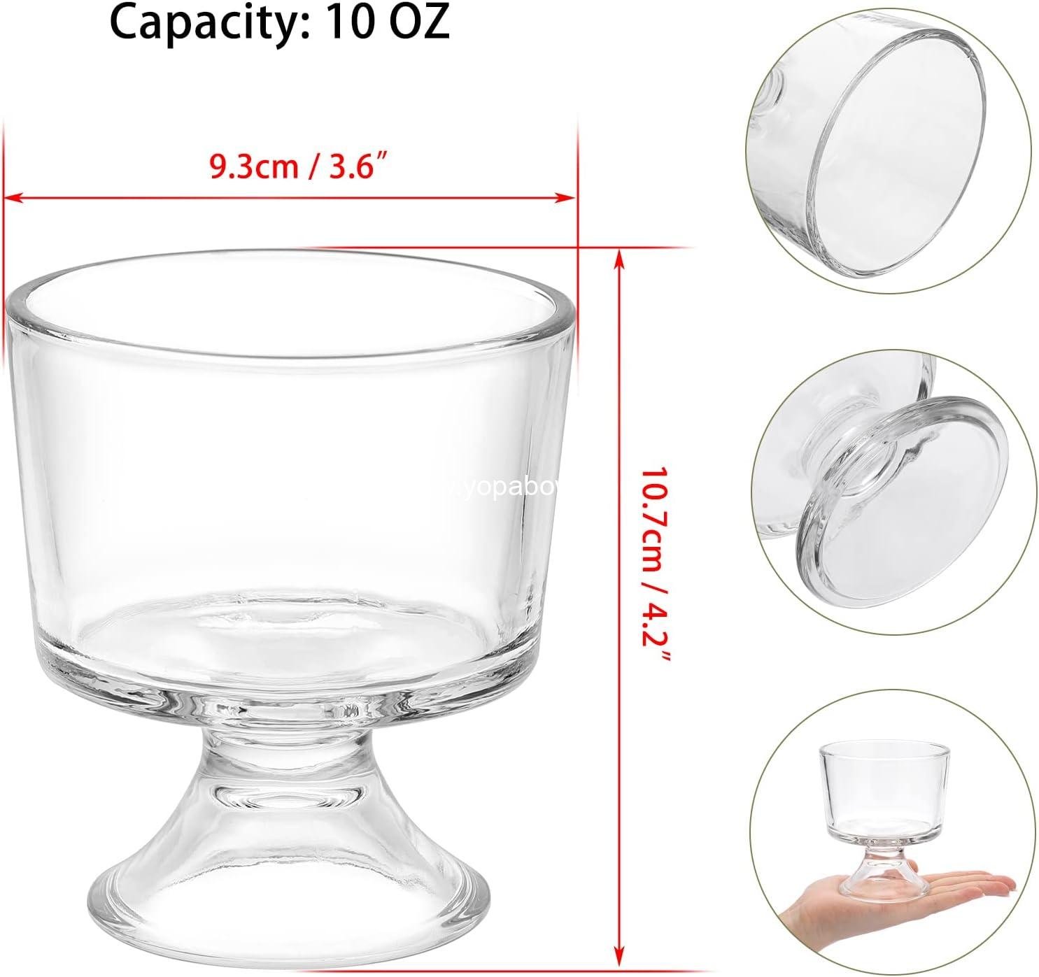 Wholesale 10 oz Glass Dessert Bowls Set of 6, Cute Footed Bowls for Ice Cream, Trifle, Fruit, Pudding, Snacks, Salad, Condiments, Sundaes, and Cocktails - Factory