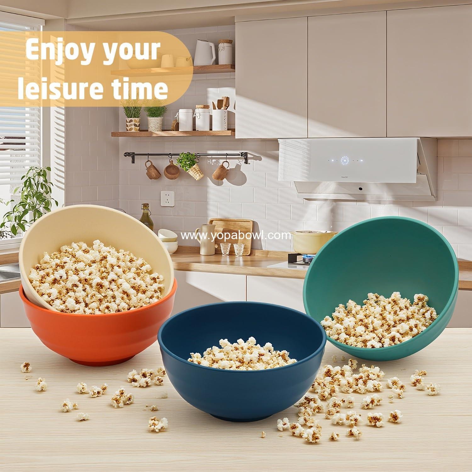 OEM Wheat Straw Bowls 60 OZ, Unbreakable Large Salad Bowls Set of 6, Microwave and Dishwasher Safe Popcorn Bowls for Soup, Cereal, and Salad (Multi Colors) Factory