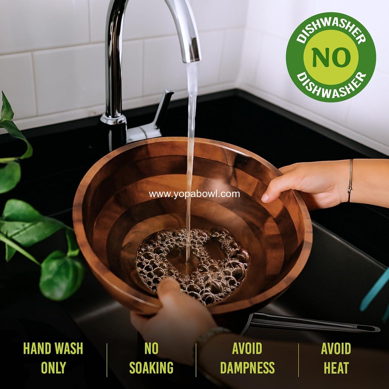 Wholesale Large 12.5 Inch Wooden Salad Serving Bowl Set with Utensils, Acacia Wood Mixing Bowl for Fruits, Salads, Snacks, Holiday Gift, Thanksgiving, Christmas Kitchen Centerpiece Factory