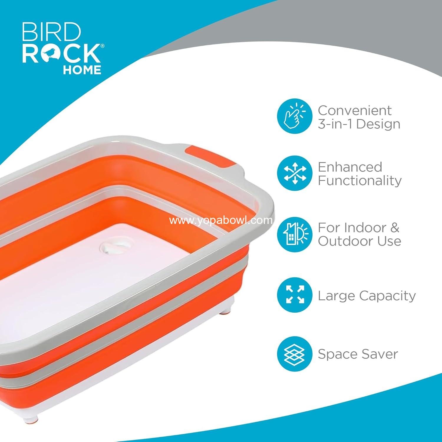 Wholesale Collapsible Food Prep Cutting Board and Grill Caddy Tub with Colander & Lid | Multifunctional Kitchen Vegetable Washing Basket | Silicone Dish Tub for BBQ, Picnic, Tailgate, and Camping Factory